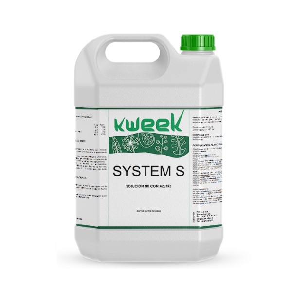 Bioestimulante agrícola con azufre reducido Kweek System S